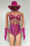 The Stardust Showstopper 4-Piece Rhinestone Ensemble – Luxury Stage Bodysuit & Jumpsuit Set