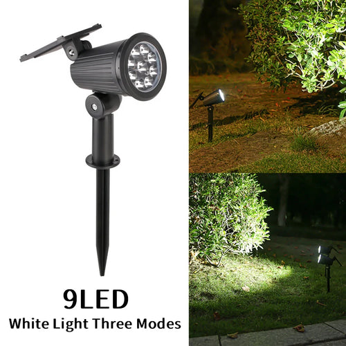 9LEDs Solar Spotlights, Outdoor Light Control, Waterproof Floor Mounted Lawn Lamp,for Landscape,Courtyard,Garden,Tree Decoration