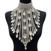 Rhinestone Crystal Long Fringe Tassel Necklace
