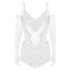 Sparkly Rhinestone & Tassel Fringe Dance Leotard with Gloves Two-Piece Stage Costume