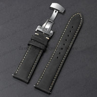 OnePlus Smartwatch Genuine Leather Band - Brown Butterfly Buckle Strap