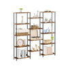 Triple Wide 5 Tier Bookshelf, Industrial Style Bookcases with 14 Shelves,Open Large Storage Bookshelves ShelvingHome Office