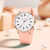 Women's Pink Silicone Watch Large Dial Rose Gold Minimal