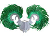 Showgirl Feather Wing Backpiece with Rhinestone Scroll Frames