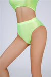 High-Waist Oil Glossy Sheer G-String Thong Satin Smooth Seamless Briefs