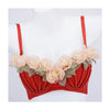 Organza Floral & Pearl Bustier Bra Top | Kawaii Stage & Nightclub Bralette