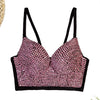 Colored Rhinestone Longline Costume Bra