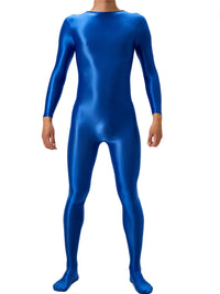 Candy Color Oil Glossy Full-Body Shaping Bodysuit Satin Smooth Leotard