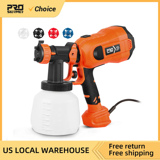 750W Paint Sprayer High Power HVLP Electric Spray Gun with 1200ml Easy Spraying and Cleaning for Home Painting By Prostormer