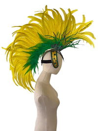 The Stardust Samba Radiance – Elegant Feathered Stage & Carnival Headdress