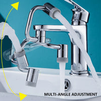 1080° Rotatable Extension Faucet Sprayer Head Universal Faucet-Extender 2 Modes Stainless Steel Bathroom Tap Extend Adapter