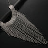 Rhinestone Fringe Tassel Choker Chain Necklace