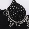 Rhinestone Fringe Embellished Showgirl Bra