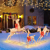 3 Pieces Lighted Christmas Reindeer, Holiday Reindeer Family Set with 255 Warm White Lights, Stakes