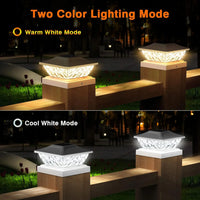 4/6/8/12 Pack 2 Mode Bright Solar Post Lights, Solar Powered Deck Lights for 4x4 4.5x4.5 5x5 Posts in Garden Decor, White