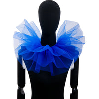 Fluffy Mesh Clown Ruff Collar & Vintage Masquerade Circus Costume Accessory