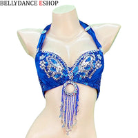 The Stardust Siren Shimmer – Sequin & Tassel Halter Belly Dance Bra Top