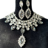 Rhinestone Water Drop Pendant Necklace & Earring Set