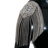 Rhinestone Tassel Chain Epaulette Shoulder Pad Applique