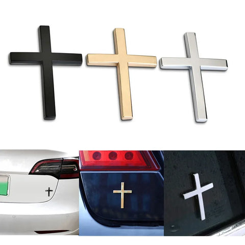 1Pcs Car Styling Car 3D Metal Sticker Christian Cross Auto Body Emblem Badge Decal Car Accessories for BWM Audi Honda Opel Ford