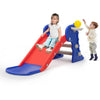 3 in 1 Freestanding Toddler Slide; Indoor Outdoor Playground with Basketball Hoop and Ball for Kids Under 3 Years