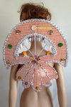 Sequined Butterfly-Style Costume Backpiece with Draped Chain