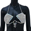 Dazzling Crystal Ankh Cross Chest Chain & Halter Bra Body Jewelry