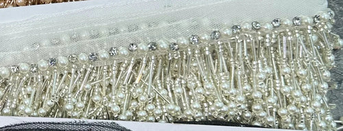 Glass Pearl & Bead Tassel Fringe (5 Yards)