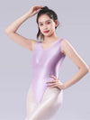 Backless High-Cut Sheer Oil Glossy Bodysuit Satin Smooth Leotard