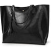Women's Soft Faux Leather Tote Shoulder Bag From, Big Capacity Tassel Handbag