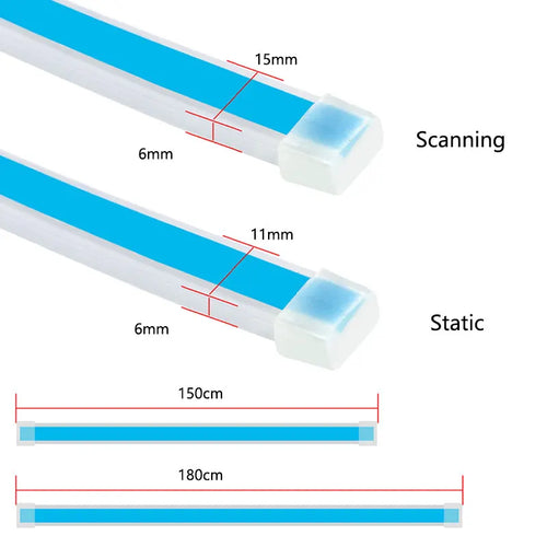 1.5m 1.8m Car LED Decorative light strip Hood light White Daytime running lights Sequence Signal lights Silicone lamp waterproof