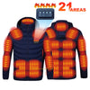 Self Heating Jacket Men Women 21 Areas USB Electric Heated Jacket Washed Ski Camping Hiking Winter Down Jacket Heated Clothing