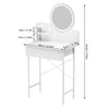 1SET Dresser Vanity Makeup Table Girl Women Dressing Table with 3level Adjustable LED Mirror for Bedroom Gift Makeup Vanity Desk