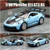 1/36 Porsche 911 GT3 RS Toy Car Model For Children RMZ CiTY Miniature Racing Free Wheels Pull Back Diecast Metal Collection Gift