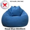 Lazy Sofa Cover Comfortable Large Bean Bag Cover without Filler for Home Bedroom Adults Kids Soft Tatami Chairs Covers Beanbags