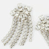 Geometric Crystal Tassel Clip-On Earrings – No-Piercing Statement Dangle Earrings for Brides, Weddings & Gala Events