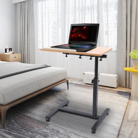 Adjustable Laptop Desk 360° Rotating Tabletop Mobile Stand Home Office Tray Standing Rolling Study Table Computer Workstation