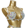 Sparkly Samba Carnival Stone Wire Bra & Bikini Bottom Set Stage Costume