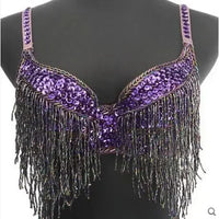 The Stardust Prism Sirena – Deluxe Beaded & Sequined Tassel Belly Dance Bra Top
