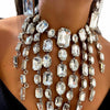 Square Rhinestone Crystal Tassel Fringe Jewelry Set