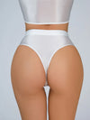 High-Waist Oil Glossy Sheer G-String Thong Satin Smooth Seamless Briefs