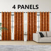 4PCSBlackout Curtains Grommet Thermal Insulated Room Darkening  With Circle And Dots Foil Printed For Bedroom