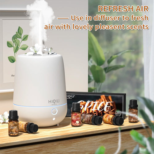 HIQILI Spice Fragrance Oils,TOP 6 Gift Set, 100% Pure Perfume Oil for Aromatherapy | Car Diffusion,Candle Making，Hair Care，DIY