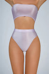 High-Waist Oil Glossy Sheer G-String Thong Satin Smooth Seamless Briefs