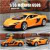 1/36 McLaren 600LT Toy Car For Children RMZ City Diecast Miniature Vehicle Model Super Pull Back Car Collection Gift for Boys