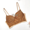 Colored Rhinestone Longline Costume Bra