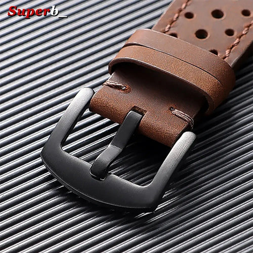 Amazfit Bands Leather Quick Release Watch Band Vintage Brown Cowhide Strap