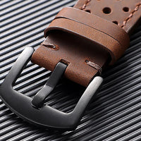 OnePlus Watch Band Quick Release Leather Strap Vintage Brown Wristband