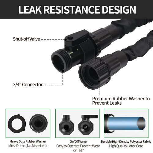 GardenJoy Garden Hose Outdoor Water Hose 3/4 in. x 100 ft. Expandable Hose with 7 Function Spray Nozzle Flexible Water Hose