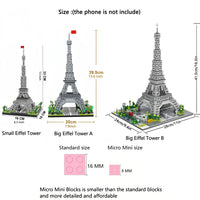 Knew Built Exquisite Paris Eiffel Tower Micro Mini Building Blocks Toys Set: LED Illuminated, Perfect Gift Illuminate Your World